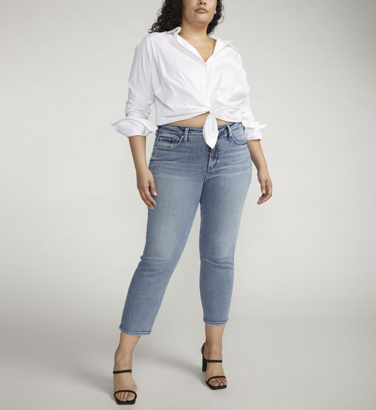 Most Wanted Mid Rise Ankle Straight Leg Jeans Plus Size, , hi-res image number 0